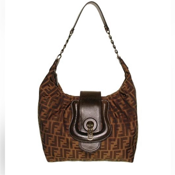 🖤 FENDI Zucca Borsa B Hobo Bag Made In ITALY Authentic! - Picture 16 of 16